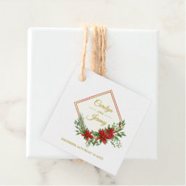 Diamanten en Poinsettia's Kerst geïnspireerd Huwel Bedankjes Labels