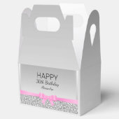 Diamanten en roze lint 30e verjaardag bedankdoosjes (Geopend)