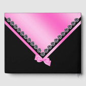  diamanten en roze strik 70e verjaardag gastenboek (Achterkant)