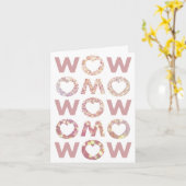 Diamanten en Roze WOW MOM Moederdag Kaart (Gele Bloem)