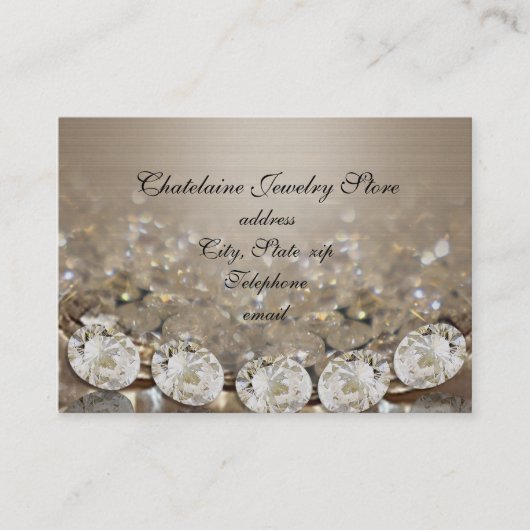 Diamanten en satijn-visitekaartjes visitekaartje (Voorkant)