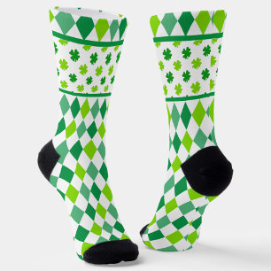Diamanten en Shamrocks All-Over-Print Sokken
