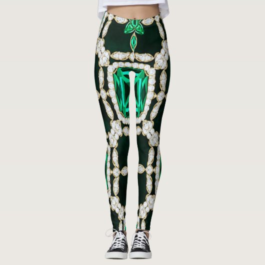 Diamanten en smaragd leggings 2 (Voorkant)