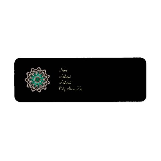 Diamanten en smaragden caleidoscoop etiket (Voorkant)