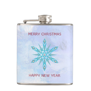 Diamanten en sneeuwvlokken heupfles