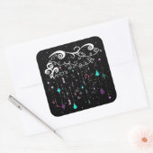 Diamanten en sterren vierkante sticker (Envelop)