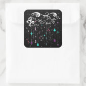 Diamanten en sterren vierkante sticker (Tas)