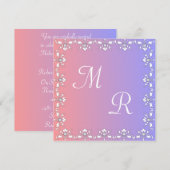 Diamanten en White Elegance Wedding Kaart (Voorkant / Achterkant)