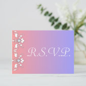 Diamanten en White Elegance Wedding RSVP Kaartje (Staand voorkant)