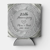 Diamanten en zilver 25th Wedding Jubileum Blikjeskoeler (Voorkant)