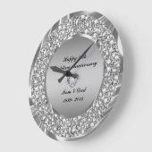 Diamanten en zilver 25th Wedding Jubileum Grote Klok (Hoek)