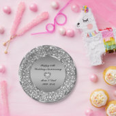 Diamanten en zilver 25th Wedding Jubileum Papieren Bordje (Feest)