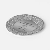 Diamanten en zilver 25th Wedding Jubileum Papieren Bordje (Gekanteld)