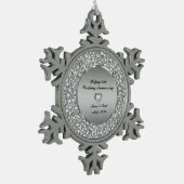Diamanten en zilver 25th Wedding Jubileum Tin Sneeuwvlok Ornament (Links)
