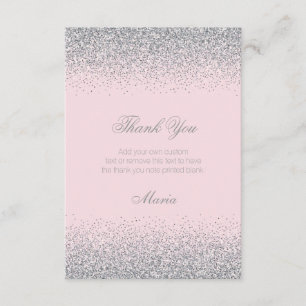 Diamanten en zilver Glitter - Hartelijk dank Bedankkaart