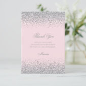 Diamanten en zilver Glitter - Hartelijk dank Bedankkaart (Staand voorkant)