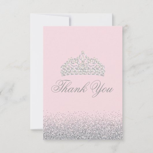 Diamanten en zilver Glitter - Hartelijk dank Bedankkaart (Achterkant)
