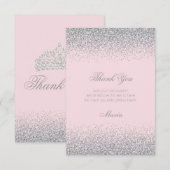 Diamanten en zilver Glitter - Hartelijk dank Bedankkaart (Voorkant / Achterkant)