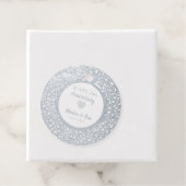 Diamanten en zilveren hart bedankjes labels (Met doos)