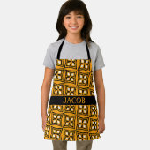 Diamanten Geel Zwart Minimaal Patroon Schort (Insitu)