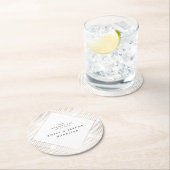 Diamanten Geometrische Witte Gouden Gatsby Bruilof Ronde Kartonnen Onderzetter (Insitu)