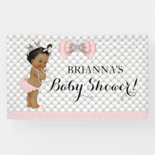 Diamanten Glitter Etnische Prinses Baby Meisje Roz Spandoek