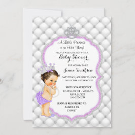 Diamanten & Glitter Prinses Baby Meisje Lavendel Kaart
