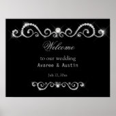 Diamanten Glitter Welkom op Onze Bruiloft Poster (Voorkant)