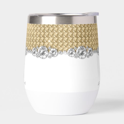 Diamanten Goud Elegant Glanzend Monogram Aangepast (Links)