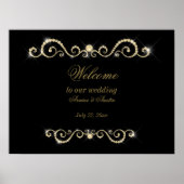 Diamanten Goud en Glitter Trouwposter Poster (Voorkant)