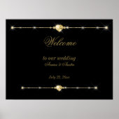 Diamanten Goud en Glitter Trouwposter Poster (Voorkant)