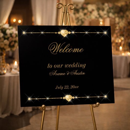 Diamanten Goud en Glitter Trouwposter Poster