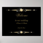 Diamanten Goud en Glitter Trouwposter Poster (Voorkant)