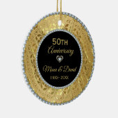 Diamanten & Goud Zilveren Hart Keramisch Ornament (Rechts)