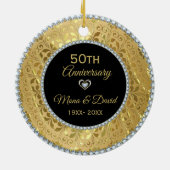 Diamanten & Goud Zilveren Hart Keramisch Ornament (Achterkant)