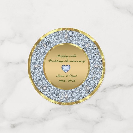 Diamanten & Gouden achtergrond Confetti (Kleine voorkant)