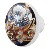 Diamanten gouden ring keramische knop (Rechts)