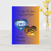 Diamanten Gouden Verjaardag 75ste Huwelijksverjaar Kaart (Gele Bloem)