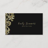 Diamanten & Gouden werveling op zwart Visitekaartje (Voorkant)