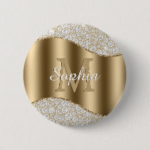 Diamanten, Groot Gouden Monogram, Witte Naam in Sc