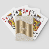Diamanten, Groot Gouden Monogram, Witte Script Naa Pokerkaarten (Achterkant)