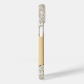 diamanten, groot goudmonogram, witte scriptnaam Case-Mate iPhone case (Achterkant / Rechts)