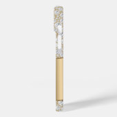 diamanten, groot goudmonogram, witte scriptnaam Case-Mate iPhone case (Achterkant / Links)