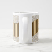 Diamanten, grote gouden monogram witte scriptnaam koffiekop (Achterkant)