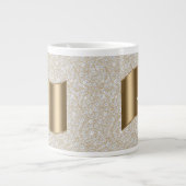 Diamanten, grote gouden monogram witte scriptnaam koffiekop (Voorkant)