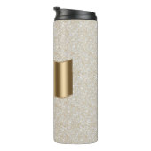 Diamanten, grote gouden monogram witte scriptnaam thermosbeker (Geroteerd rechts)