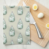  diamanten hanger blauwgroen Victoriaans patroon Theedoek (Quarter Fold)