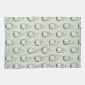  diamanten hanger blauwgroen Victoriaans patroon Theedoek (Horizontaal)