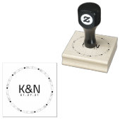Diamanten Hart Cirkelvormig Initieel Logo Trouwste Rubberstempel (Gestempeld)