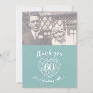 Diamanten hart jubileum 60 jaar foto bedankkaart